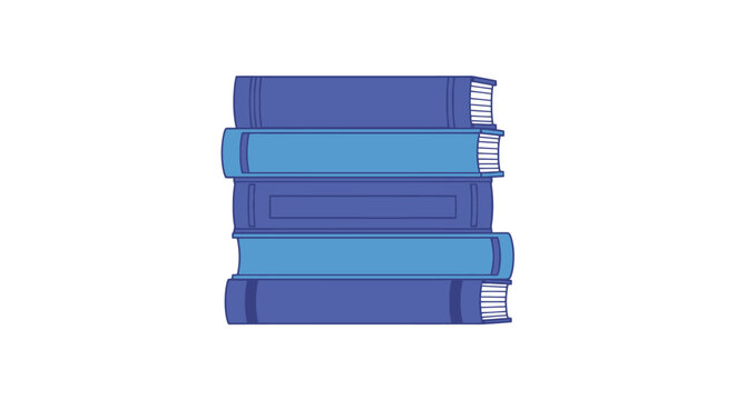 Stack of Blue Books - Vector Illustration