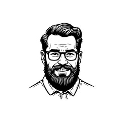 Stylish Bearded Man with Glasses: A Portrait of Confidence and Modernity