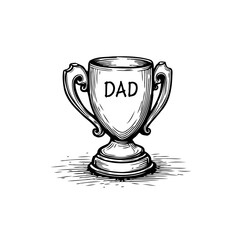 A Father's Day Tribute: Hand-Drawn Trophy Illustrating a Dad's Achievement