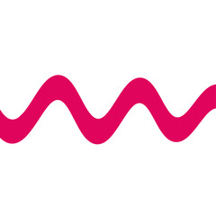 Crimson Wave - Abstract Line Art on White