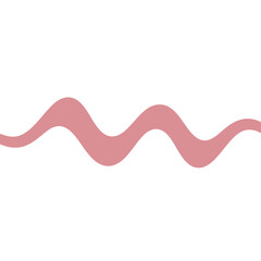 Abstract Pink Wavy Line on White Background, Minimalist Design