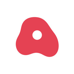 Abstract Organic Shape in Coral with Central Hole