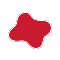 Abstract Blob: Red Shape with White Outline on White