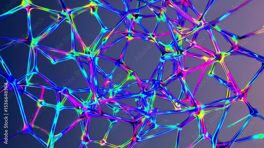 Poster complex network of interconnected neurons firing and glowing, symbolizing artificial intelligence, m