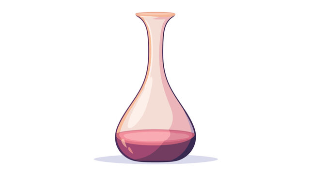 A digital illustration of a tall, slender glass decanter with a long neck and a bulbous bottom. The decanter is primarily transparent, but shows a pinkish hue, particularly concentrated at the