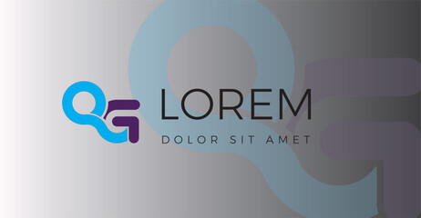 The QG letter logo with the concept of connected arrows, a combination of blue and purple colors makes it look attractive.