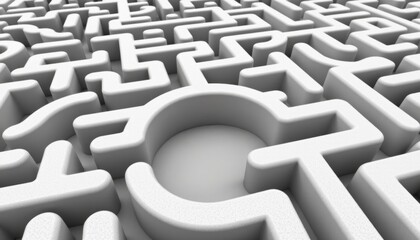 Abstract maze design with intricate pathways and empty center.