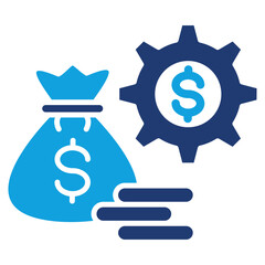 Financial Management Flat Blue Icon