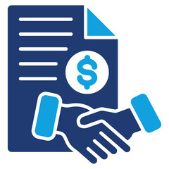 Contract Flat Blue Icon