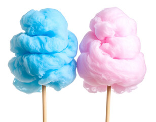 Fluffy Pink and Blue Cotton Candy PNG Transparent