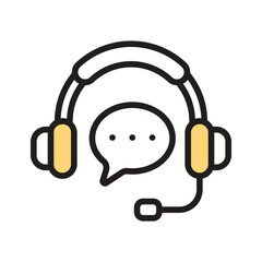 Customer support icon designed in filled linear style