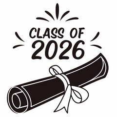 Class of 2026 graduation diploma scroll design
