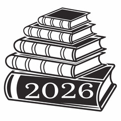 Stack of books 2026 graduation year books education knowledge learning