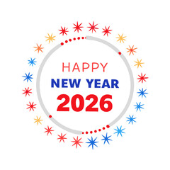 Happy new year 2026 festive circle design element