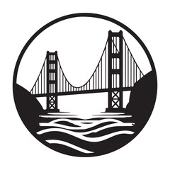 Golden Gate Bridge Silhouette Illustration Symbolizing San Francisco