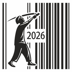 Scanning the barcode of 2026 new year future trends