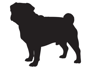 PUG DOG SILHOUETTE