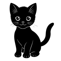 vector illustration of black cat
