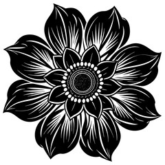 black and white flower