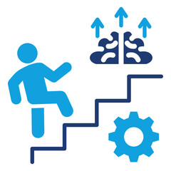 Self Improvement Flat Blue Icon