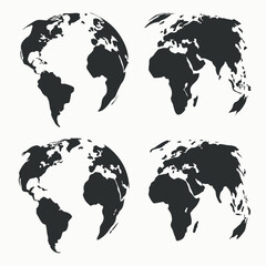 Collection of Black Earth Globes Design