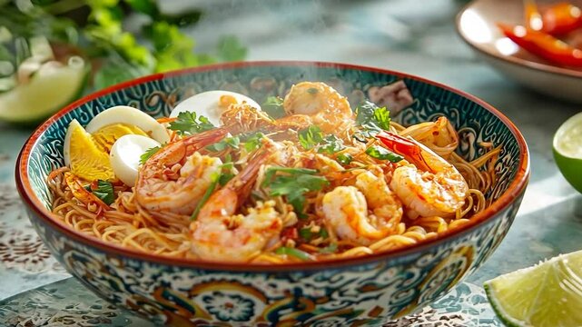 mee siam tangy vermicelli noodles video