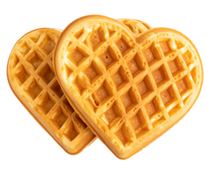  Heart-Shaped Waffles PNG Isolated