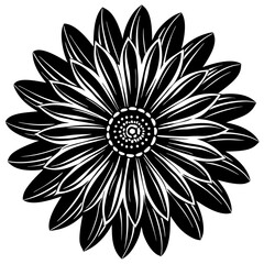 black and white abstract flower