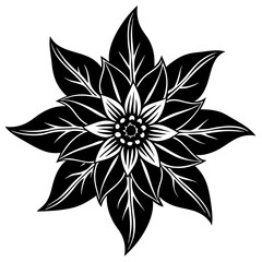 black and white flower
