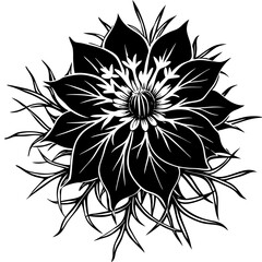 black and white abstract flower