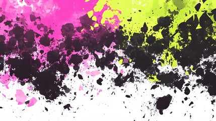 Obraz premium Abstract Pink Yellow Black Ink Splashes Watercolor Texture Background