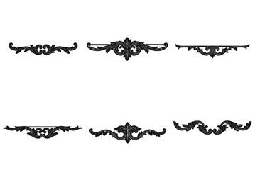 Obraz premium Page dividers set in elegant black design without background