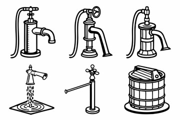 set of vector illustration of a gas pump