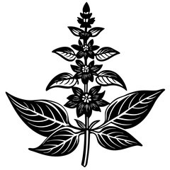 black silhouette of a flower