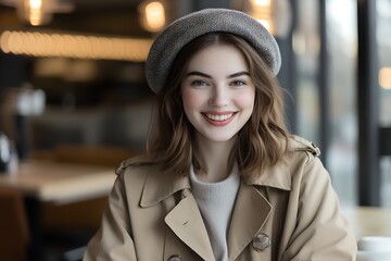 portrait of a young woman in a shop
