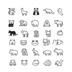 Adorable Wild Animal Icon Set – 30 Hand-Drawn Jungle, Safari & Zoo Vector Illustrations