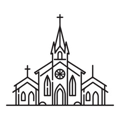 Church Building Silhouette Vector Illustration Religious Architecture