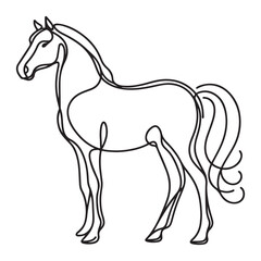 Elegant Horse Line Art Illustration for Tattoo Design Inspiration