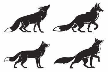 set of dog silhouettes
