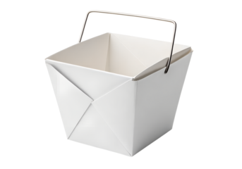 Isolated empty Asian food takeout box mockup. High-resolution vector or PNG image on transparent background. Perfect for branding, packaging design, and delivery food illustrations.