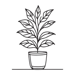 Potted Plant Illustration Simple Houseplant Vector Art Design
