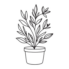 Potted plant vector illustration indoor greenery decoration for designers