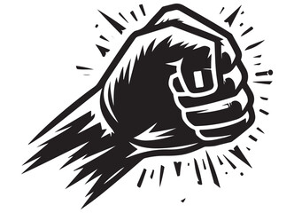 Clenched fist silhouette raised in protest vector powerful symbolism