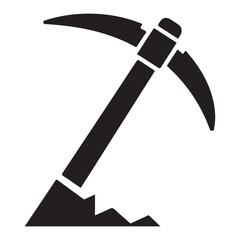 Pickaxe Silhouette Vector Illustration for Mining and Construction Themes