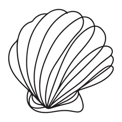Elegant Seashell Vector Graphic Detailed Ocean Nature Element
