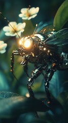 Fototapeta premium dragon fly on a black background