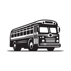 buses vector silhouette clip art logo design illustration