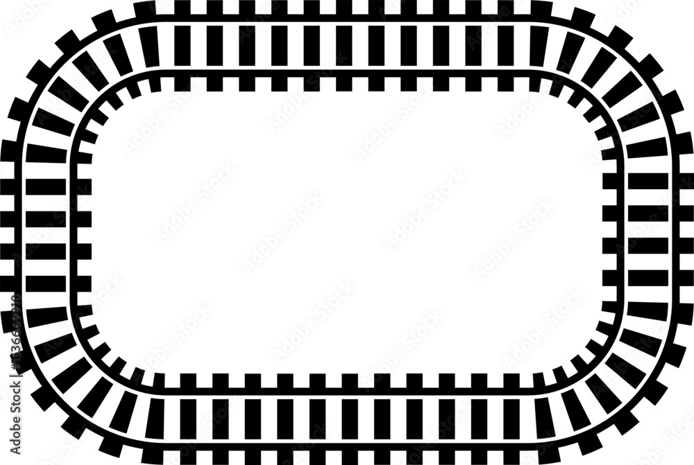 Poster railway train track vector route. rail line, subway map, and railroad elements for game ui and graph