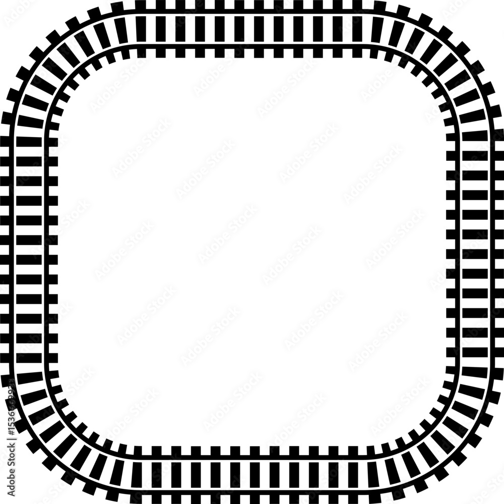 Poster railway train track vector route. rail line, subway map, and railroad elements for game ui and graph
