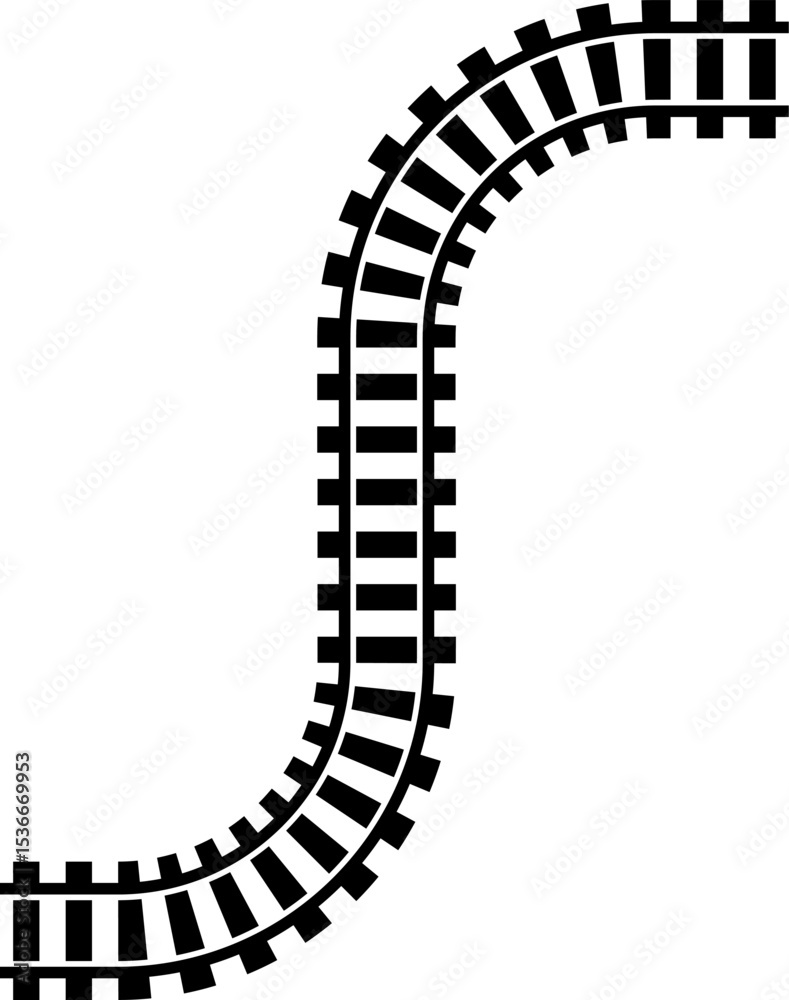 Poster railway train track vector route. rail line, subway map, and railroad elements for game ui and graph